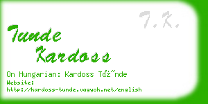 tunde kardoss business card